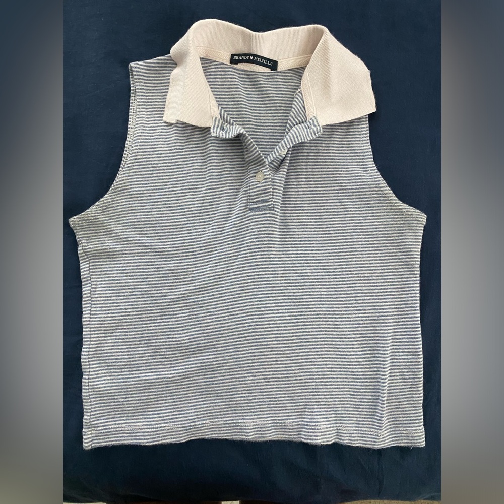 Brandy Melville Collared Striped Tank